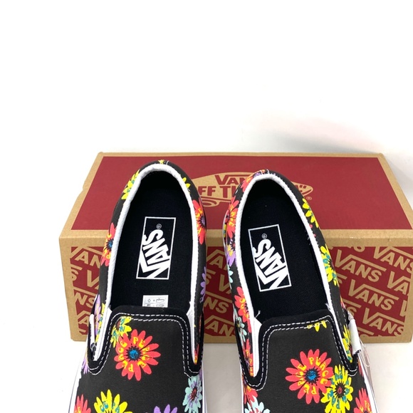 VANS Classic Slip On Low Top Floral Black Women Canvas Size Sneakers VN0A5JMHNX0 - Picture 8 of 12